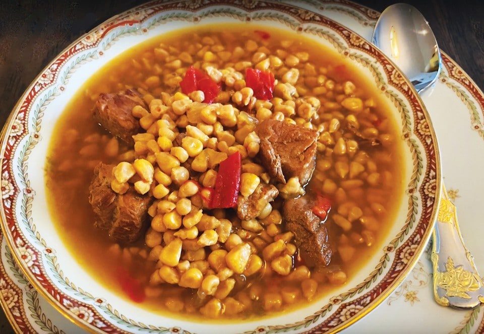 All-in-one Red and Green Chile with Chicos de Horno
