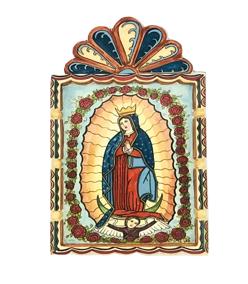 Retablo-Our Lady of Guadalupe (replica) 001. Patron of right to life movement. Feast Day: Dec. 12