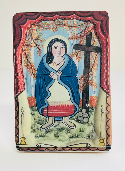Retablo-Saint Kateri Tekakwitha (replica). Patron of American Indians and ecology. Feast Day: July 14