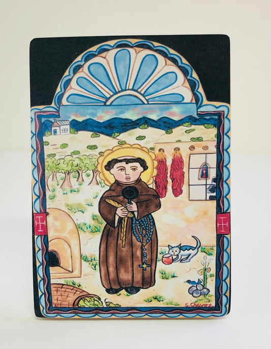Retablo-San Pasqual (replica). Patron of cooks. chefs, and kitchens. Feast Day: May 17