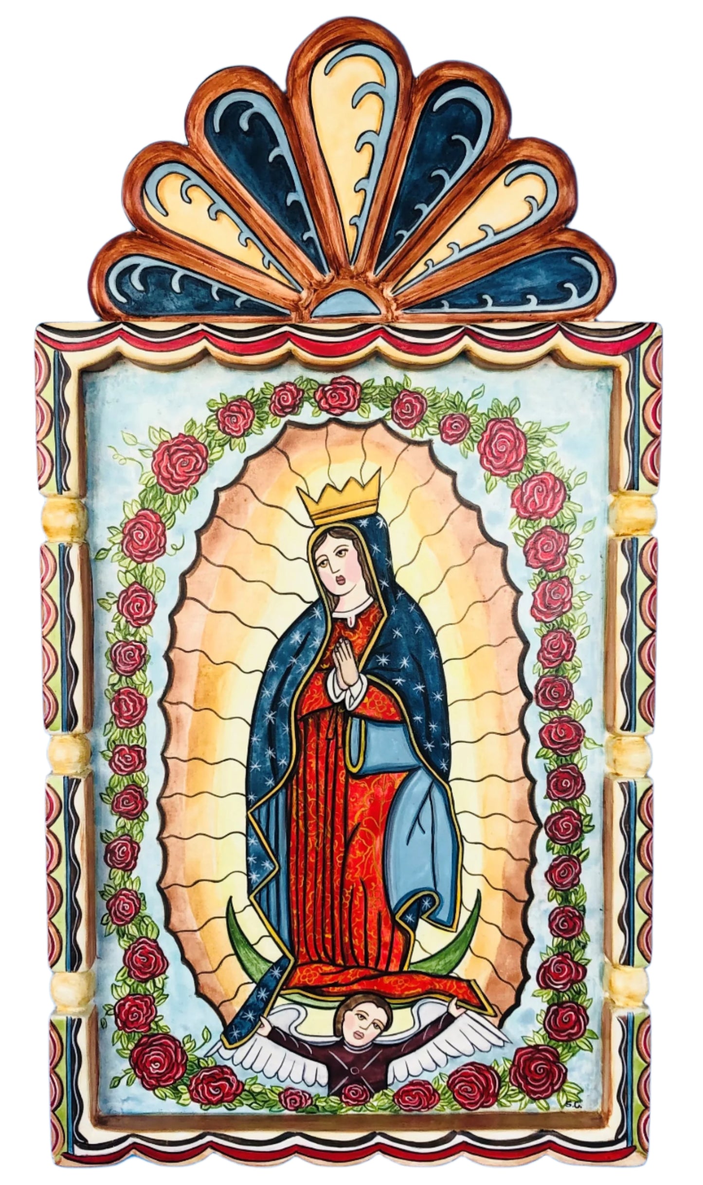 Retablo-Our Lady of Guadalupe (original) 001. Patron of right to life movement. Feast Day: Dec. 12